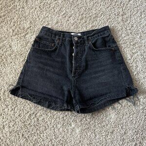 Agolde Dee High Rise Black Jean Shorts Size 26